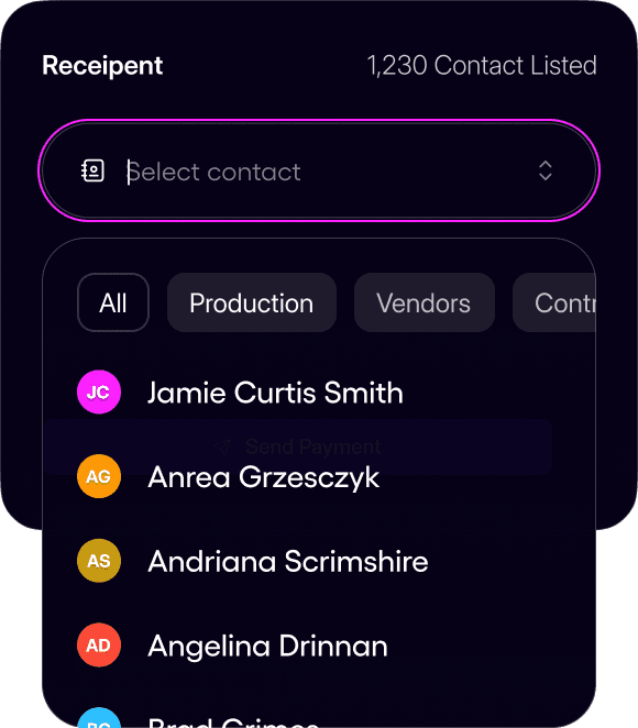 Send payment — $1,000 to Jamie Curtis Smith via ACH